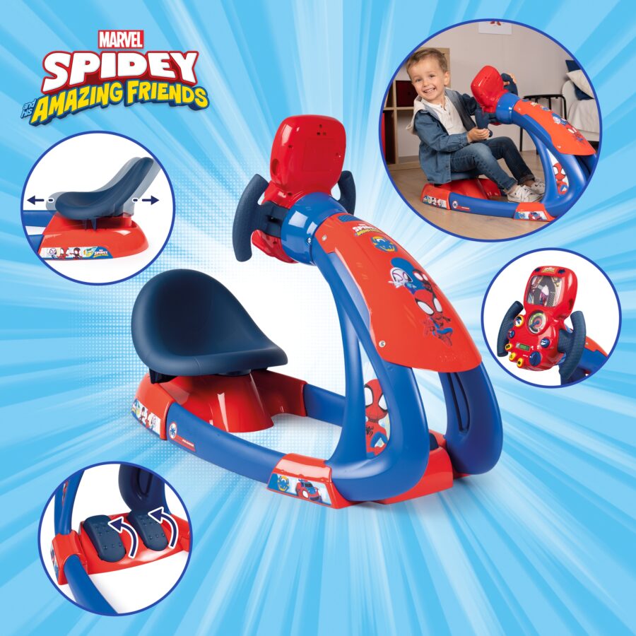 Smoby Symulator jazdy Spidey ze światłem i dźwiękiem