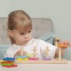 VIGA Drewniane klocki z sorterem kształtów Montessori