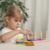VIGA Drewniane klocki z sorterem kształtów Montessori