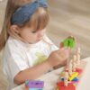 VIGA Drewniane klocki z sorterem kształtów Montessori