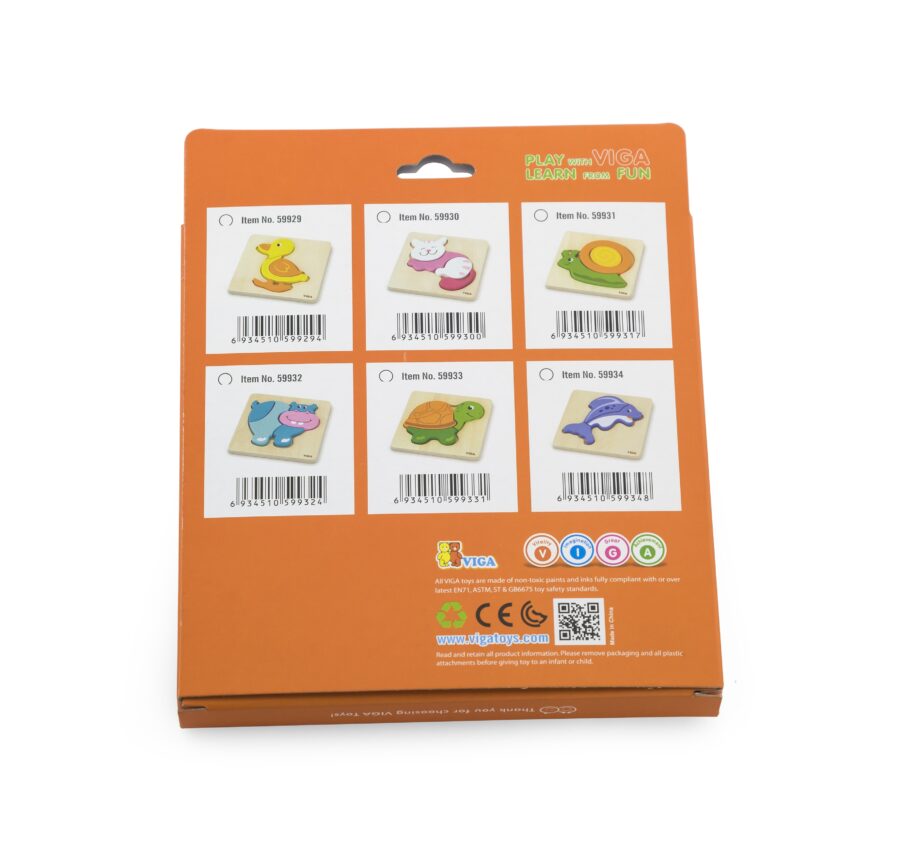 VIGA Pierwsze drewniane Puzzle maluszka Delfin