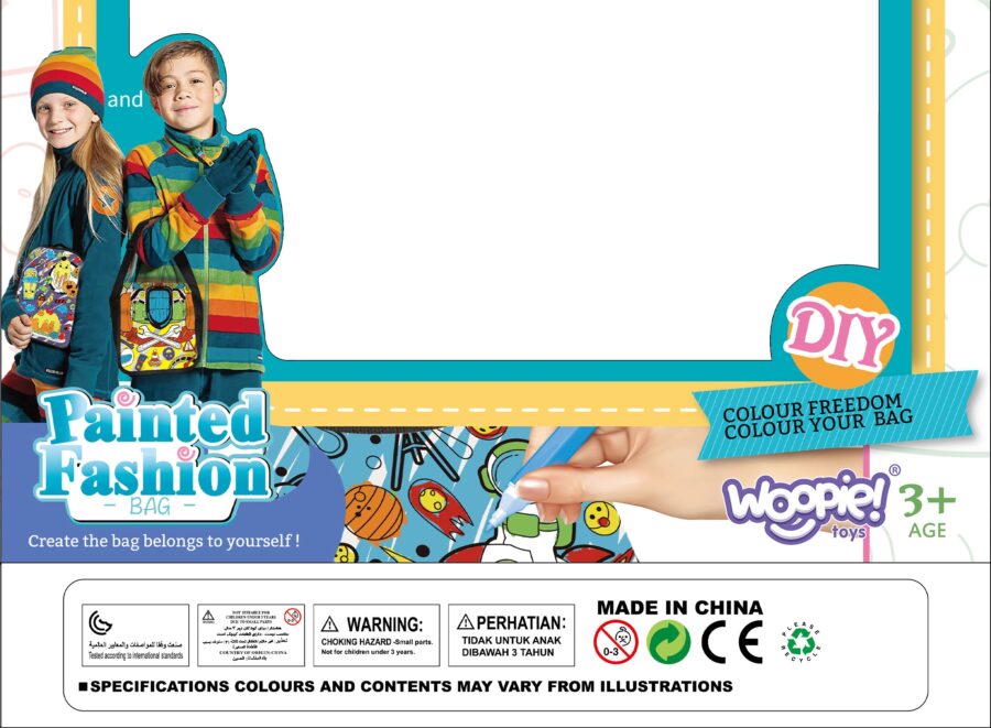WOOPIE ART&FUN Plecak Dinozaur do Malowania Kolorowania Markerami Zestaw Kreatywny DIY