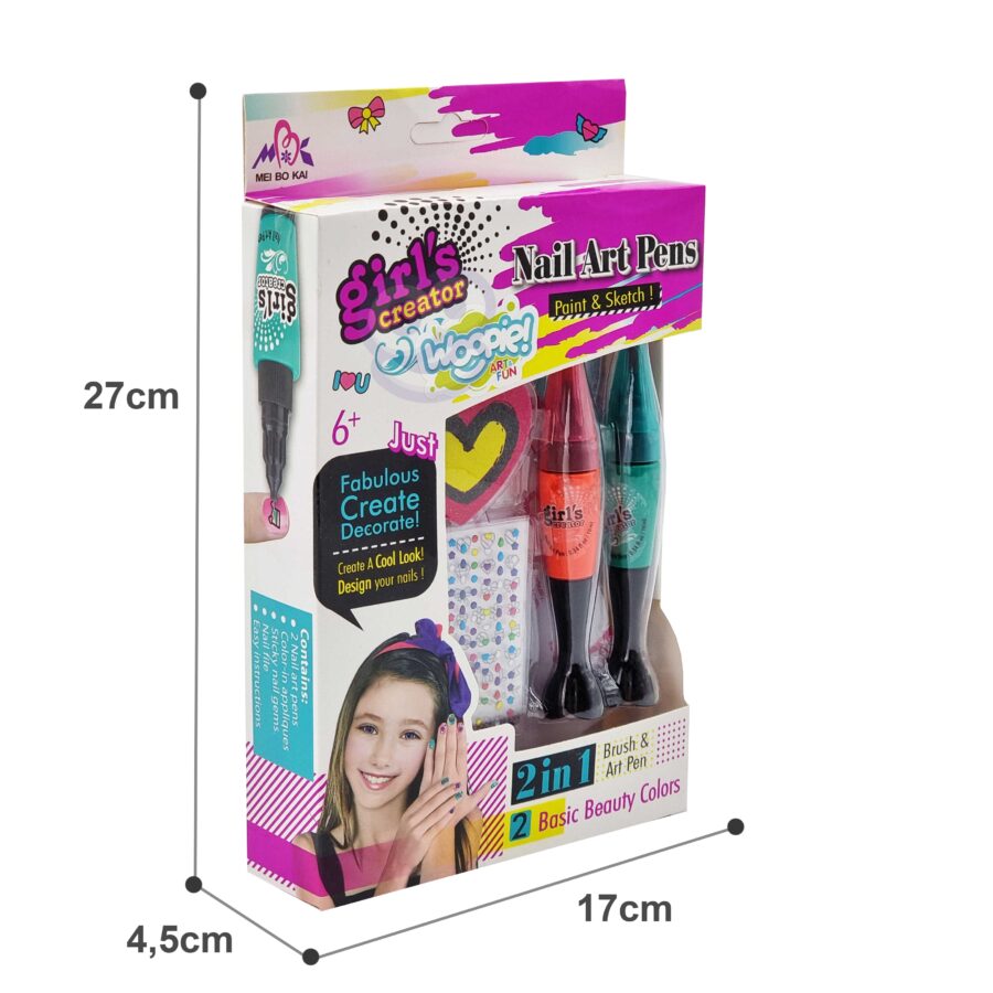 WOOPIE ART&FUN Zestaw do Malowania Paznokci dla Dzieci + 2 Lakiery