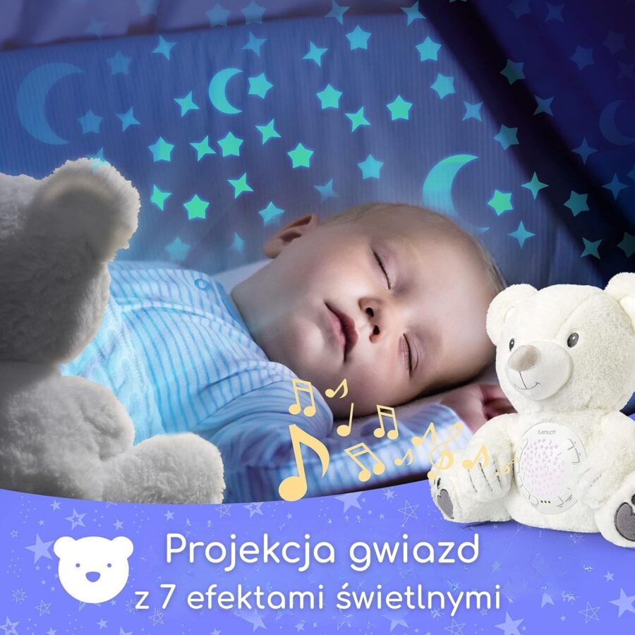 WOOPIE BABY Przytulanka Miś z Projektorem Uspokajacz Usypiacz Pozytywka