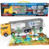 WOOPIE Ciężarówka Transporter 2w1 Zestaw Dinozaurów + Makieta