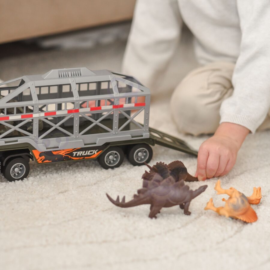 WOOPIE Ciężarówka Transporter Dinozaurów Auto z Dźwiękiem i Światłem