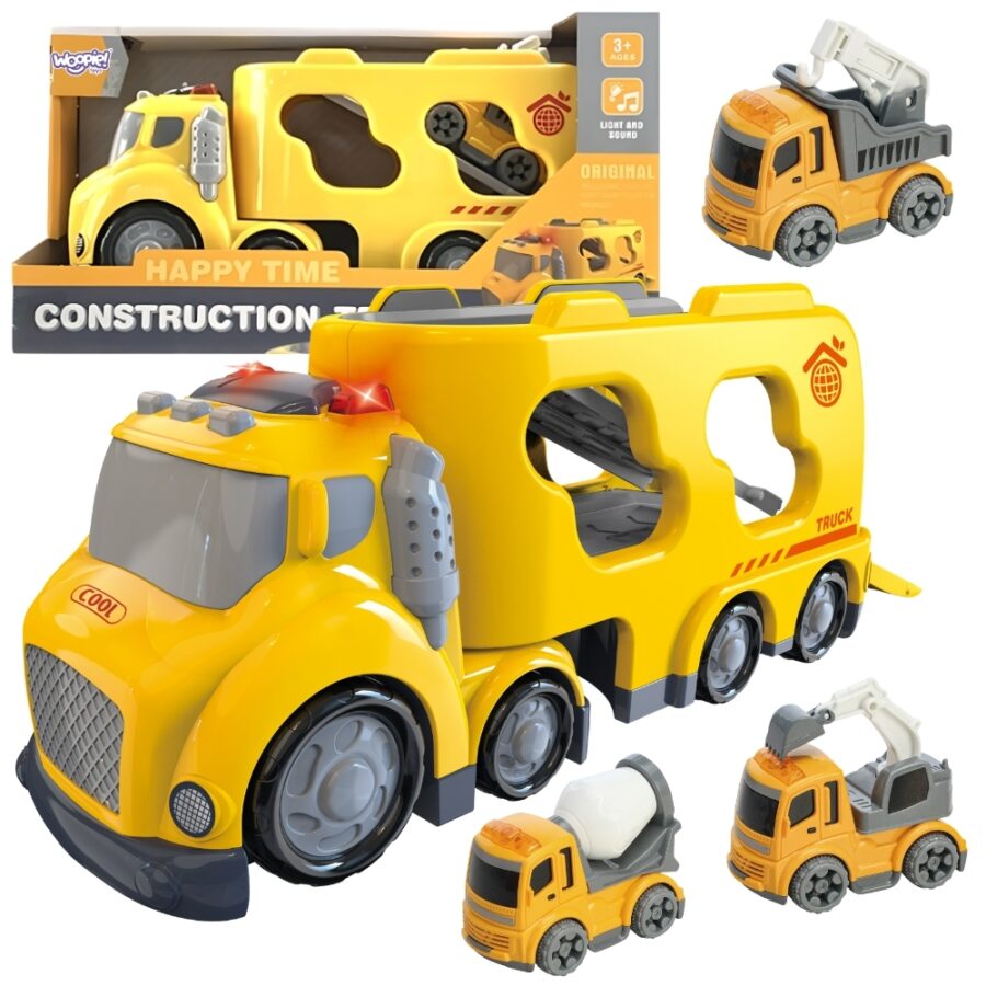 WOOPIE Duża Żółta Laweta City Truck Efekty Dźwiękowe i Świetlne