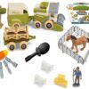 WOOPIE Farma Zestaw Konstrukcyjny do Skręcenia Kombajn Stajnia Figurki + Konik