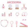 WOOPIE GREEN Drewniana Toaletka z Lustrem i Akcesoriami