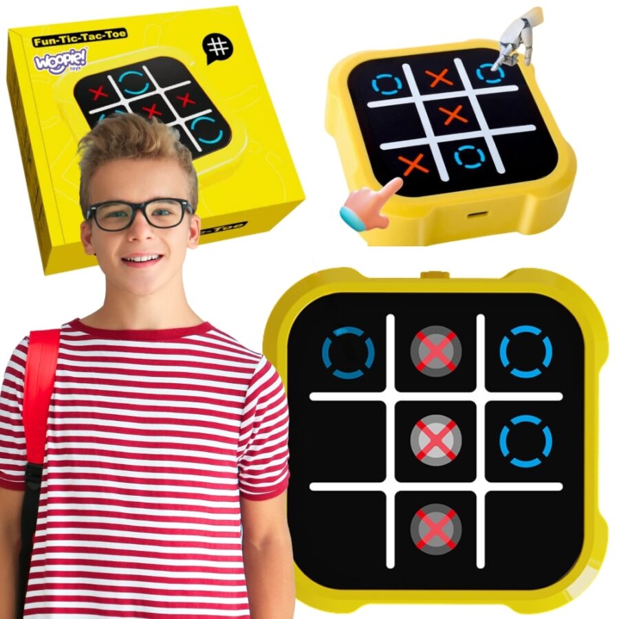 WOOPIE Gra Elektroniczna Kółko i Krzyżyk Logiczna Edukacyjna 4w1