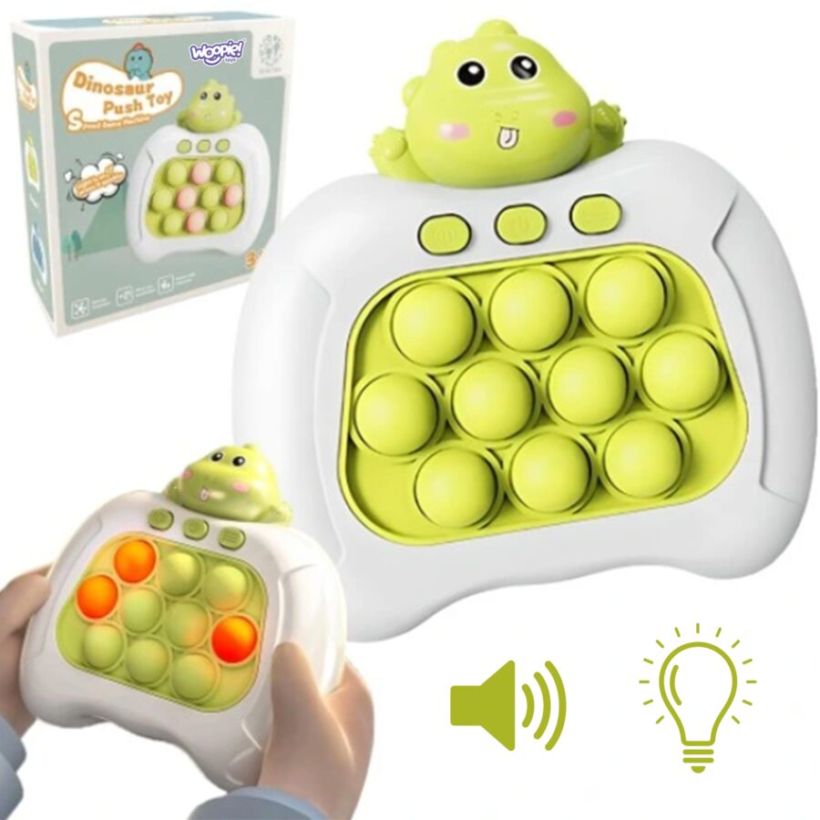 WOOPIE Gra POP IT Elektryczna Antystresowa Zręcznościowa Dinozaur Zielony Zestaw 9 szt.
