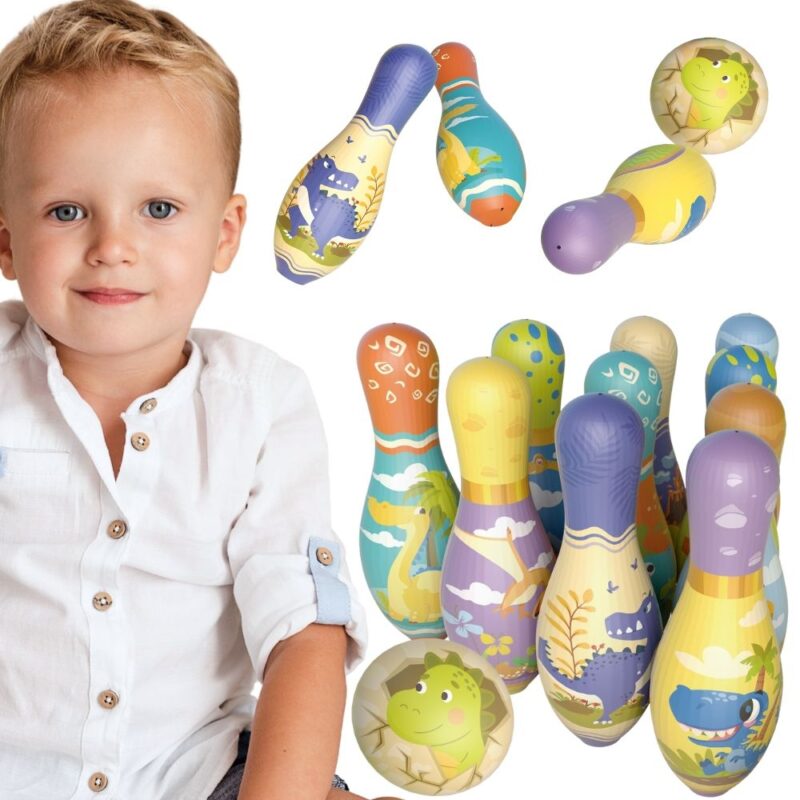 WOOPIE Gra Zręcznościowa Kręgle Miękkie Soft Dinozaury Zestaw 12el. WOOPIE Gra Zręcznościowa Kręgle Miękkie Soft Dinozaury Zestaw 12el.