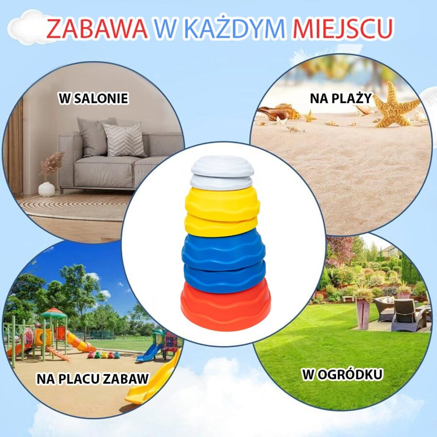 WOOPIE Kamienie Balansujące Sensoryczne Trening Równowagi 5 szt