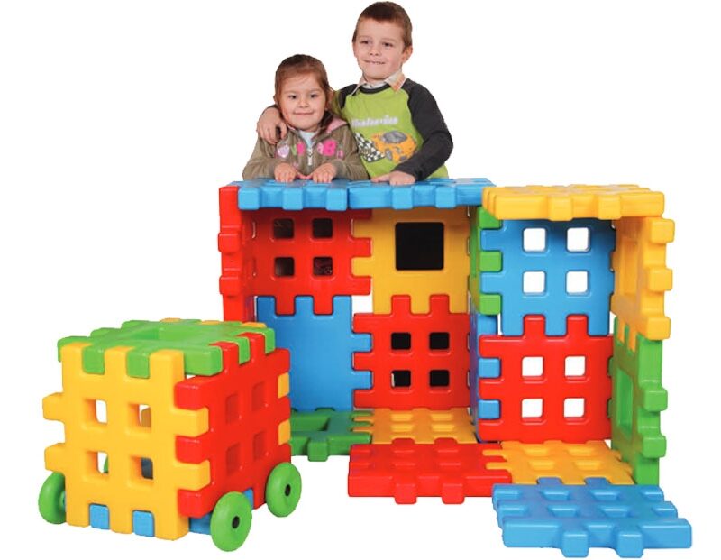 WOOPIE Klocki Edukacyjne Wafle Ogrodzenie Domek
