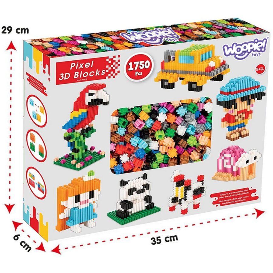 WOOPIE Klocki Konstrukcyjne 3D PIXEL 1750 el.
