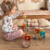 WOOPIE Klocki Magnetyczne Konstrukcyjne 3D Zestaw Edukacyjny Tor Kulkowy Kulodrom 113 el.