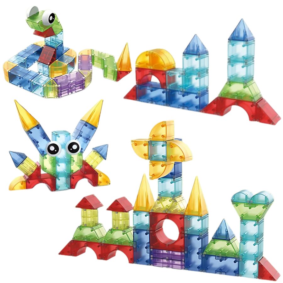 WOOPIE Klocki Magnetyczne Konstrukcyjne Sześciany 3D Zestaw Edukacyjny 63 el.