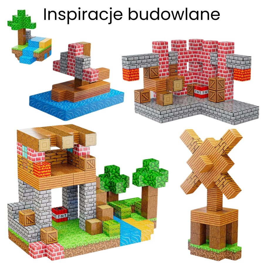 WOOPIE Klocki Magnetyczne Konstrukcyjne Sześciany 3D Zestaw Edukacyjny 63 el.