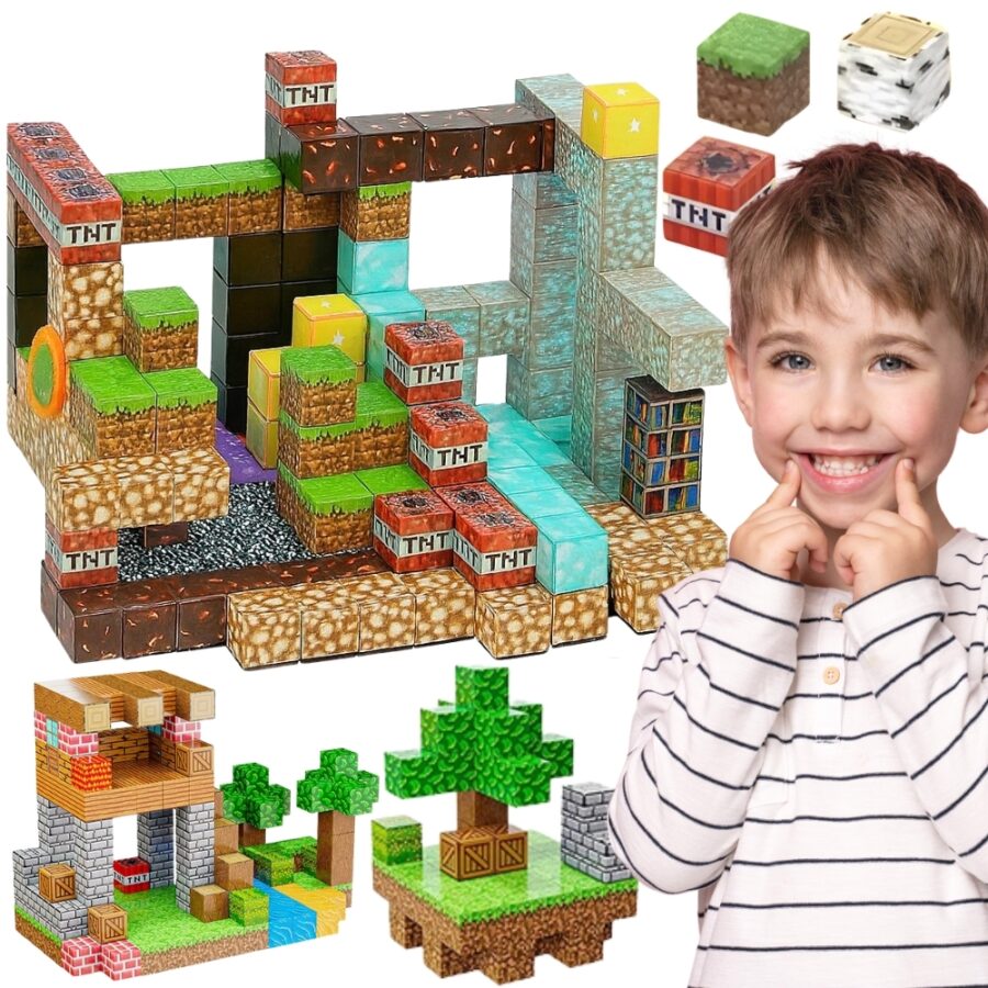 WOOPIE Klocki Magnetyczne Konstrukcyjne Sześciany 3D Zestaw Edukacyjny 63 el.