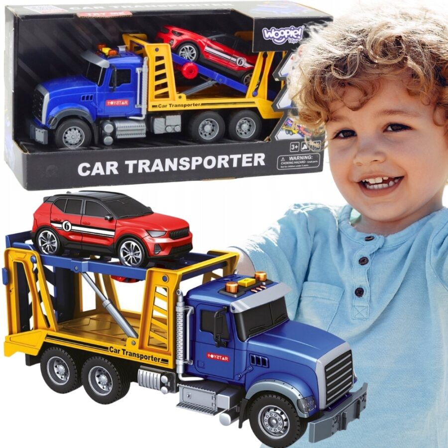 WOOPIE Laweta Ciężarówka Transporter Z Autkiem Światło Dźwięk
