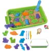 WOOPIE Piasek Kinetyczny 1,5 kg Zestaw XXL ZOO Safari Stolik z Foremkami