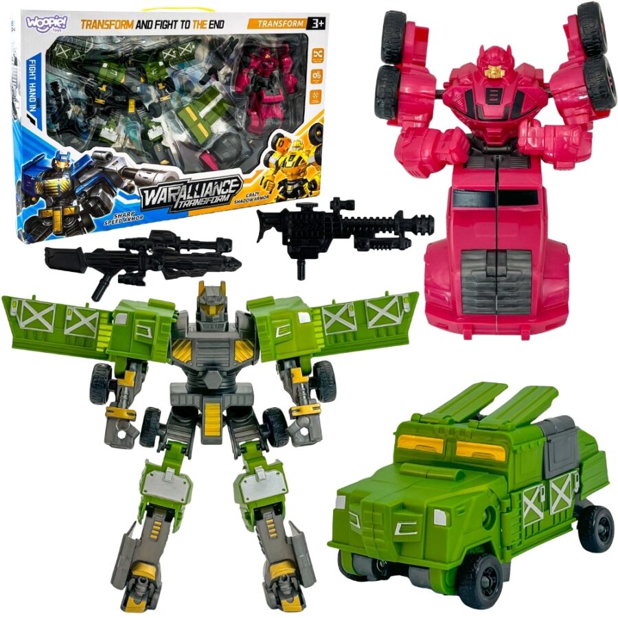 WOOPIE Roboty Transformujące Zestaw 4w1 Samochody Bojowe
