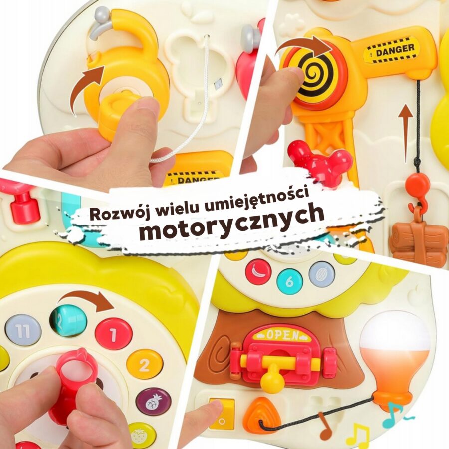 WOOPIE Tablica Montessori Manipulacyjna Sensoryczna Interaktywna dla Malucha