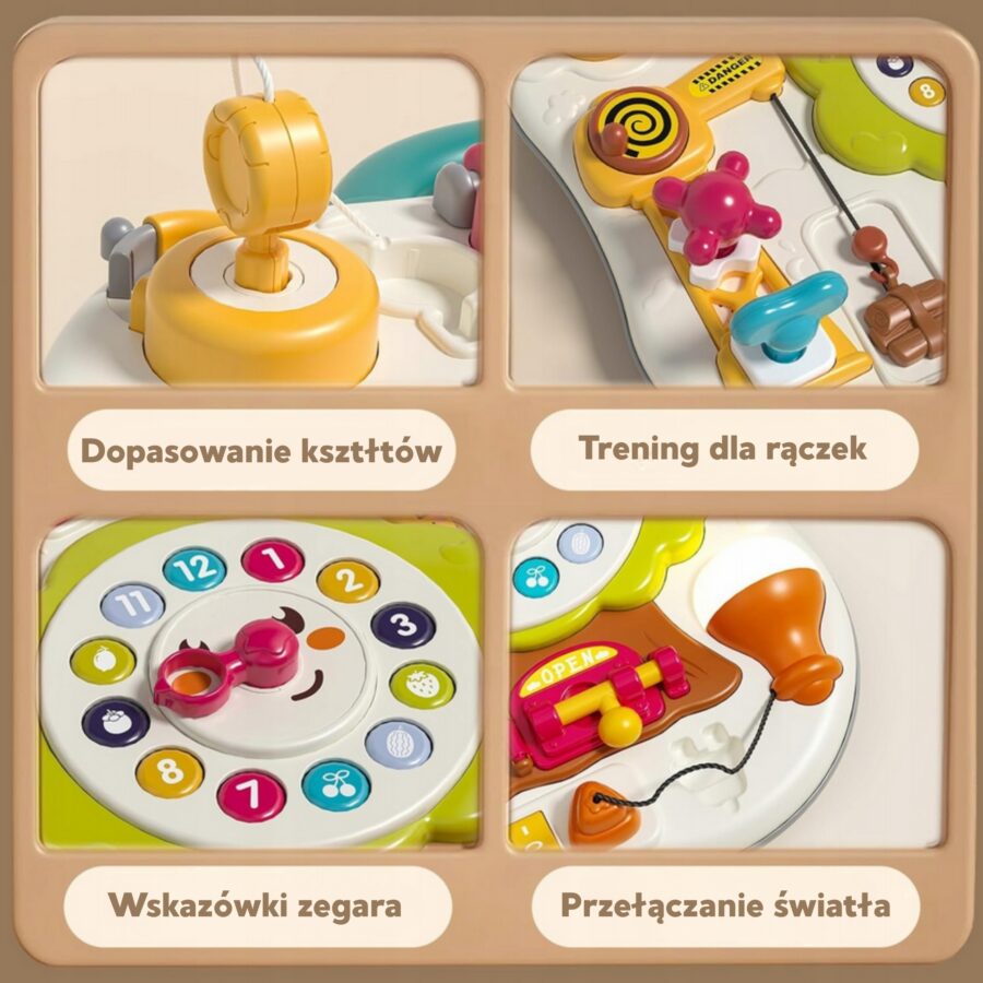 WOOPIE Tablica Montessori Manipulacyjna Sensoryczna Interaktywna dla Malucha