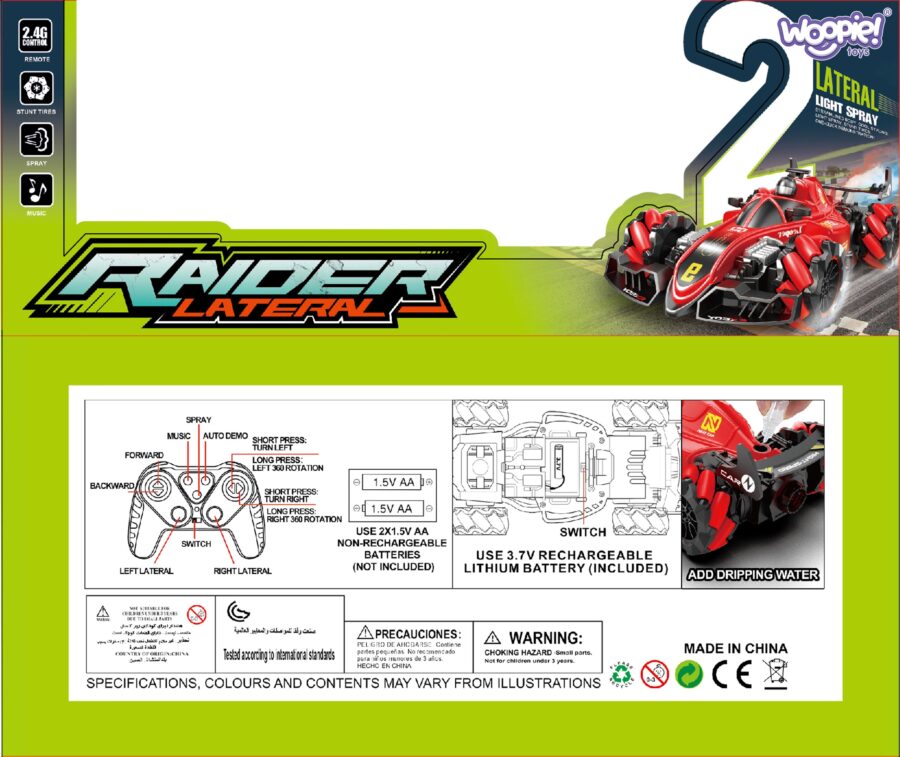 WOOPIE Zdalnie Sterowane Auto Kaskaderskie RAIDER - Efekt Dymu