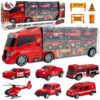 WOOPIE Zestaw Ciężarówka Transporter 3w1 Czerwony 11 el.