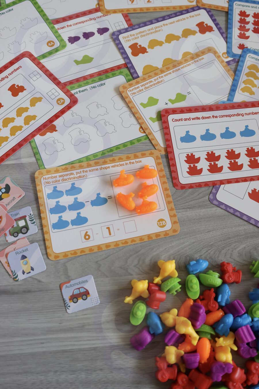 WOOPIE Zestaw Edukacyjny Nauka Liczenia Montessori Sorter Kolorów 8SZT