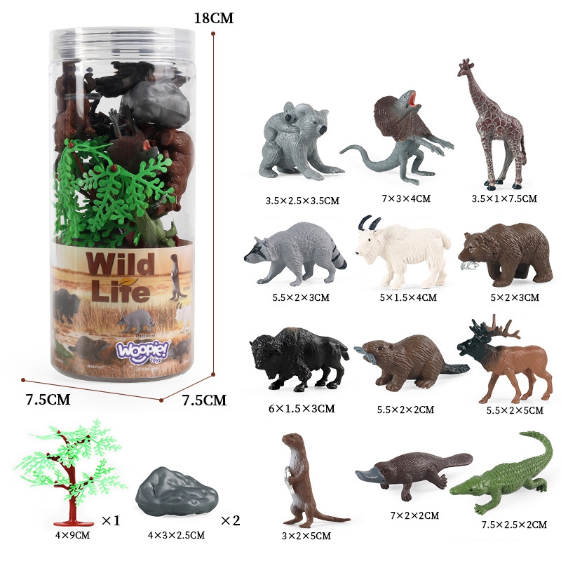 WOOPIE Zestaw Figurki Dzikie Zwierzęta 15 szt.