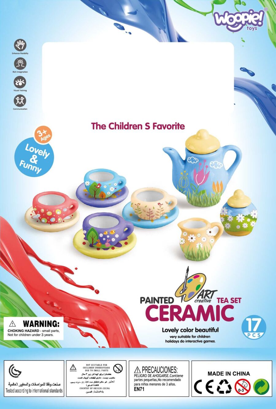 WOOPIE Zestaw Serwis do Herbaty Ceramiczny do Malowania